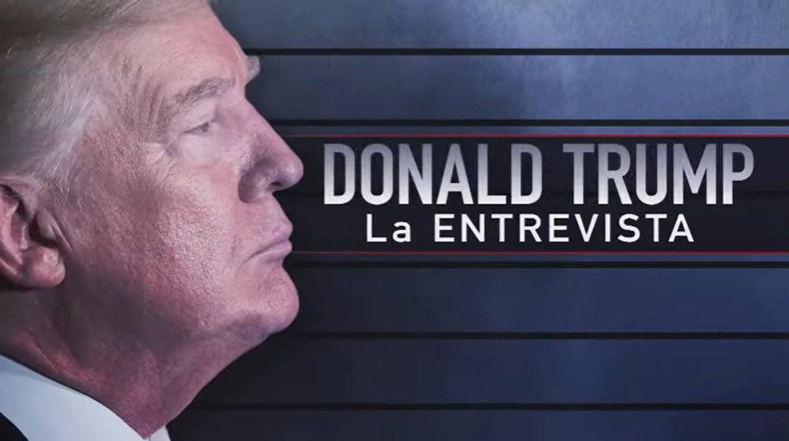 Et intervju av Donald Trump på TV-kanalen Univision skaper reaksjoner. Stillbilde YouTube/ Univision. Et intervju av Donald Trump på TV-kanalen Univision skaper reaksjoner. Stillbilde YouTube/ Univision.