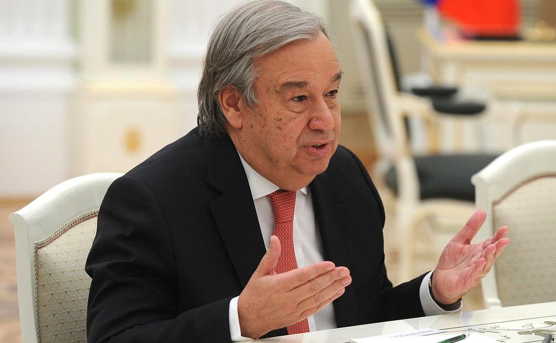 António Guterres kjenner på klimaendringer i Dubai og er blitt «vidne til klimakollaps i sanntid». Greta har han byttet ut med tyveårige Kianni. Foto: Wikimedia Commons António Guterres kjenner på klimaendringer i Dubai og er blitt «vidne til klimakollaps i sanntid». Greta har han byttet ut med tyveårige Kianni. Foto: Wikimedia Commons