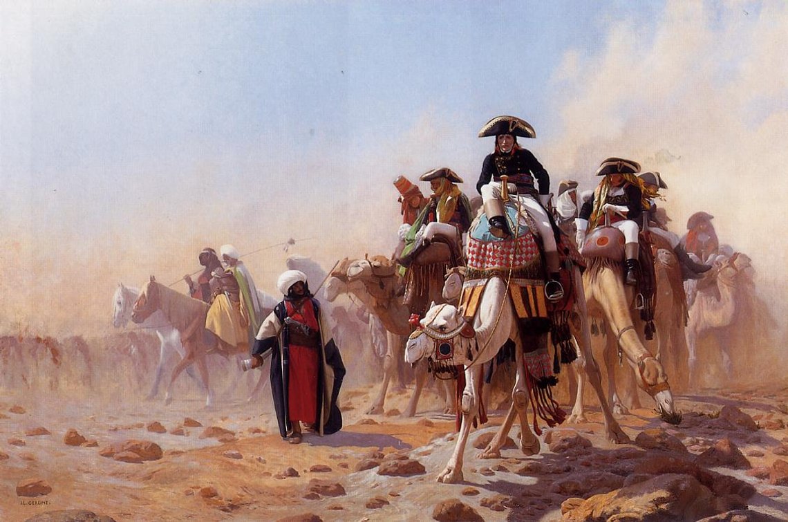 Jean-Leon Gerome: General Bonaparte with his Military Staff in Egypt (1863) Jean-Leon Gerome: General Bonaparte with his Military Staff in Egypt (1863)