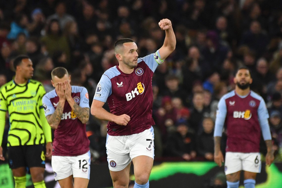 John McGinn sendte Villa i ledelsen. Foto: Rui Vieira / AP Photo / NTB. John McGinn sendte Villa i ledelsen. Foto: Rui Vieira / AP Photo / NTB.