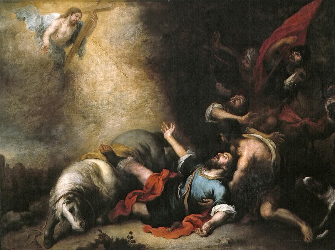 St. Paulus konverterer. Maleri av Bartolome Esteban Murillo ca. 17. århundre St. Paulus konverterer. Maleri av Bartolome Esteban Murillo ca. 17. århundre