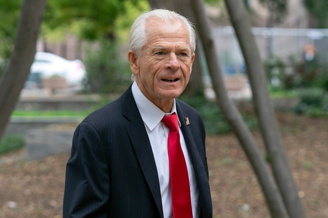 Former Trump White House trade adviser Peter Navarro arrives at the E. Barrett Prettyman U.S. Federal Courthouse, in Washington, Monday, Aug. 28, 2023. (AP Photo/Jose Luis Magana) Former Trump White House trade adviser Peter Navarro arrives at the E. Barrett Prettyman U.S. Federal Courthouse, in Washington, Monday, Aug. 28, 2023. (AP Photo/Jose Luis Magana)