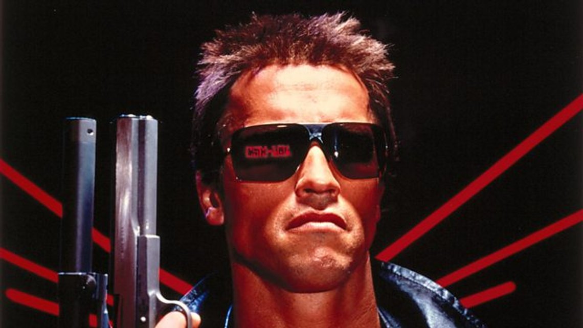 The Terminator kommer alltid tilbake. Utsnitt av filmplakat/ The Terminator The Terminator kommer alltid tilbake. Utsnitt av filmplakat/ The Terminator