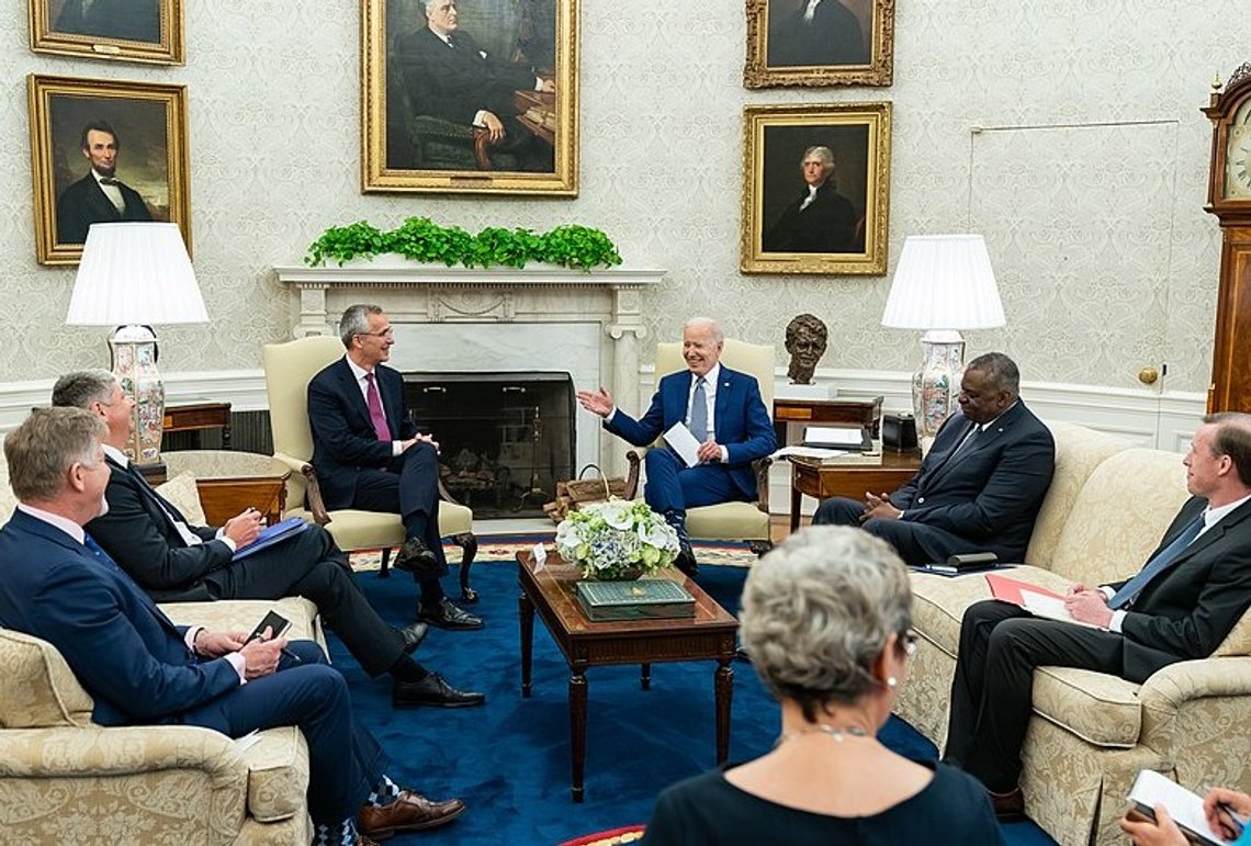 President Joe Biden meets with NATO Secretary General Jens Stoltenberg for a bilateral meeting on Monday, June 7, 2021, in the Oval Office of the White House. (Official White House Photo by Adam Schultz). Taken on 7 June 2021. Photo: Wikimedia Commons. President Joe Biden meets with NATO Secretary General Jens Stoltenberg for a bilateral meeting on Monday, June 7, 2021, in the Oval Office of the White House. (Official White House Photo by Adam Schultz). Taken on 7 June 2021. Photo: Wikimedia Commons.