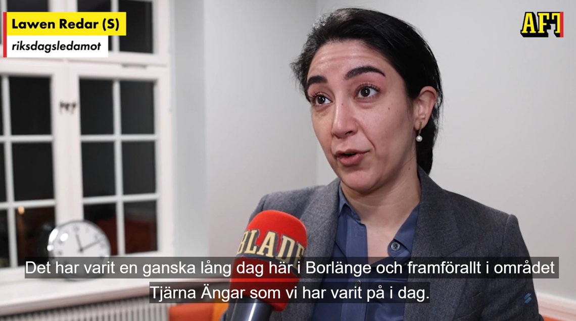 Lawen Redar (S) vil forbedre integrasjonen av utlendinger i Sverige. Men forslagene hennes skaper ikke så mye håp. Stillbilde Aftonbladet Lawen Redar (S) vil forbedre integrasjonen av utlendinger i Sverige. Men forslagene hennes skaper ikke så mye håp. Stillbilde Aftonbladet