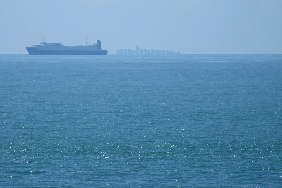 FILE - Ships move through the Taiwan Strait as seen from the 68-nautical-mile scenic spot, the closest point in mainland China to the island of Taiwan, in Pingtan in southeastern China's Fujian Province, on Aug. 5, 2022. Warning of a new wave of panic, Taiwan on Tuesday, Feb. 20, 2024, protested antagonist China’s boarding of a tourist boat as tensions rise around the Kinmen archipelago that lies just off the Chinese coast but is controlled by Taiwan. (AP Photo/Ng Han Guan, File) FILE - Ships move through the Taiwan Strait as seen from the 68-nautical-mile scenic spot, the closest point in mainland China to the island of Taiwan, in Pingtan in southeastern China's Fujian Province, on Aug. 5, 2022. Warning of a new wave of panic, Taiwan on Tuesday, Feb. 20, 2024, protested antagonist China’s boarding of a tourist boat as tensions rise around the Kinmen archipelago that lies just off the Chinese coast but is controlled by Taiwan. (AP Photo/Ng Han Guan, File)