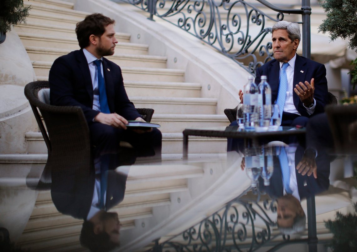 U.S. Secretary of State John Kerry, right, and State Department Chief of Staff Jon Finer, left, meet with members of the U.S. delegation at the garden of the Palais Coburg hotel where the Iran nuclear talks meetings are being held in Vienna, Austria, Friday July 10, 2015. Kerry urged Iran to make the tough political decisions needed to reach an agreement but Iranian Foreign Minister Mohammad Javad Zarif accused major powers on Friday of backtracking on previous pledges and throwing up new "red lines" at nuclear talks. (Carlos Barria/Pool via AP) U.S. Secretary of State John Kerry, right, and State Department Chief of Staff Jon Finer, left, meet with members of the U.S. delegation at the garden of the Palais Coburg hotel where the Iran nuclear talks meetings are being held in Vienna, Austria, Friday July 10, 2015. Kerry urged Iran to make the tough political decisions needed to reach an agreement but Iranian Foreign Minister Mohammad Javad Zarif accused major powers on Friday of backtracking on previous pledges and throwing up new "red lines" at nuclear talks. (Carlos Barria/Pool via AP)