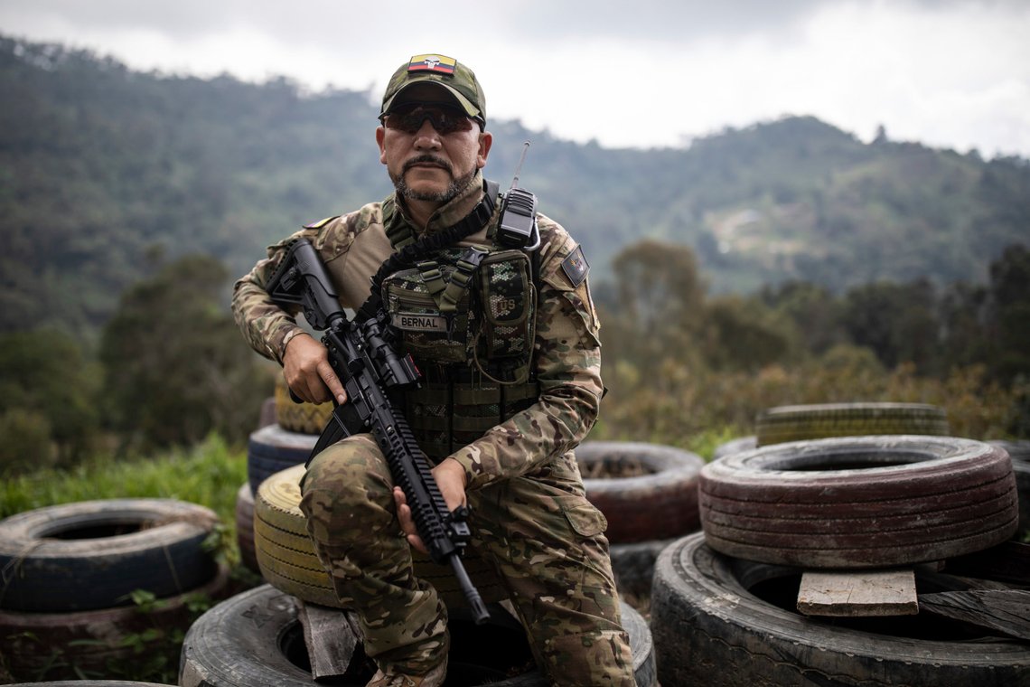 Hector Bernal, a military instructor, poses for a photo in La Mesa, Colombia, Wednesday, Jan. 10, 2024. Bernal, a retired combat medic who runs a center for tactical medicine outside Bogotá, says that in the last eight months he’s trained more than 20 Colombians who later went on to fight in Ukraine. He says that a professional soldier who has six years in the army doesn’t make more than $600 a month in Colombia but in Ukraine the soldiers are being paid $3000 to $4000 a month. (AP Photo/Ivan Valencia) Hector Bernal, a military instructor, poses for a photo in La Mesa, Colombia, Wednesday, Jan. 10, 2024. Bernal, a retired combat medic who runs a center for tactical medicine outside Bogotá, says that in the last eight months he’s trained more than 20 Colombians who later went on to fight in Ukraine. He says that a professional soldier who has six years in the army doesn’t make more than $600 a month in Colombia but in Ukraine the soldiers are being paid $3000 to $4000 a month. (AP Photo/Ivan Valencia)