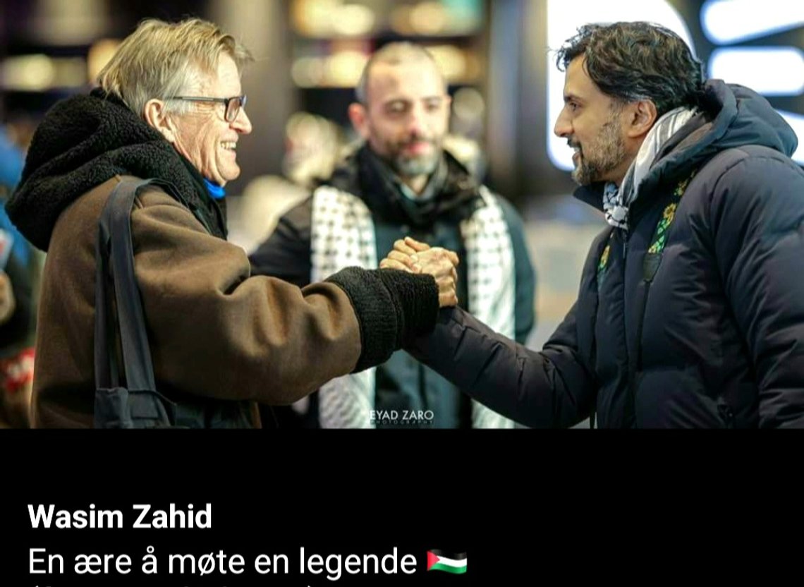 7. januar delte Wasim Zahid bilde av seg selv og Mads Gilbert: "En ære å møte en legende." Tydeligvis forent i felles Gaza-interesse. Skjermbilde fra Facebook. 7. januar delte Wasim Zahid bilde av seg selv og Mads Gilbert: "En ære å møte en legende." Tydeligvis forent i felles Gaza-interesse. Skjermbilde fra Facebook.