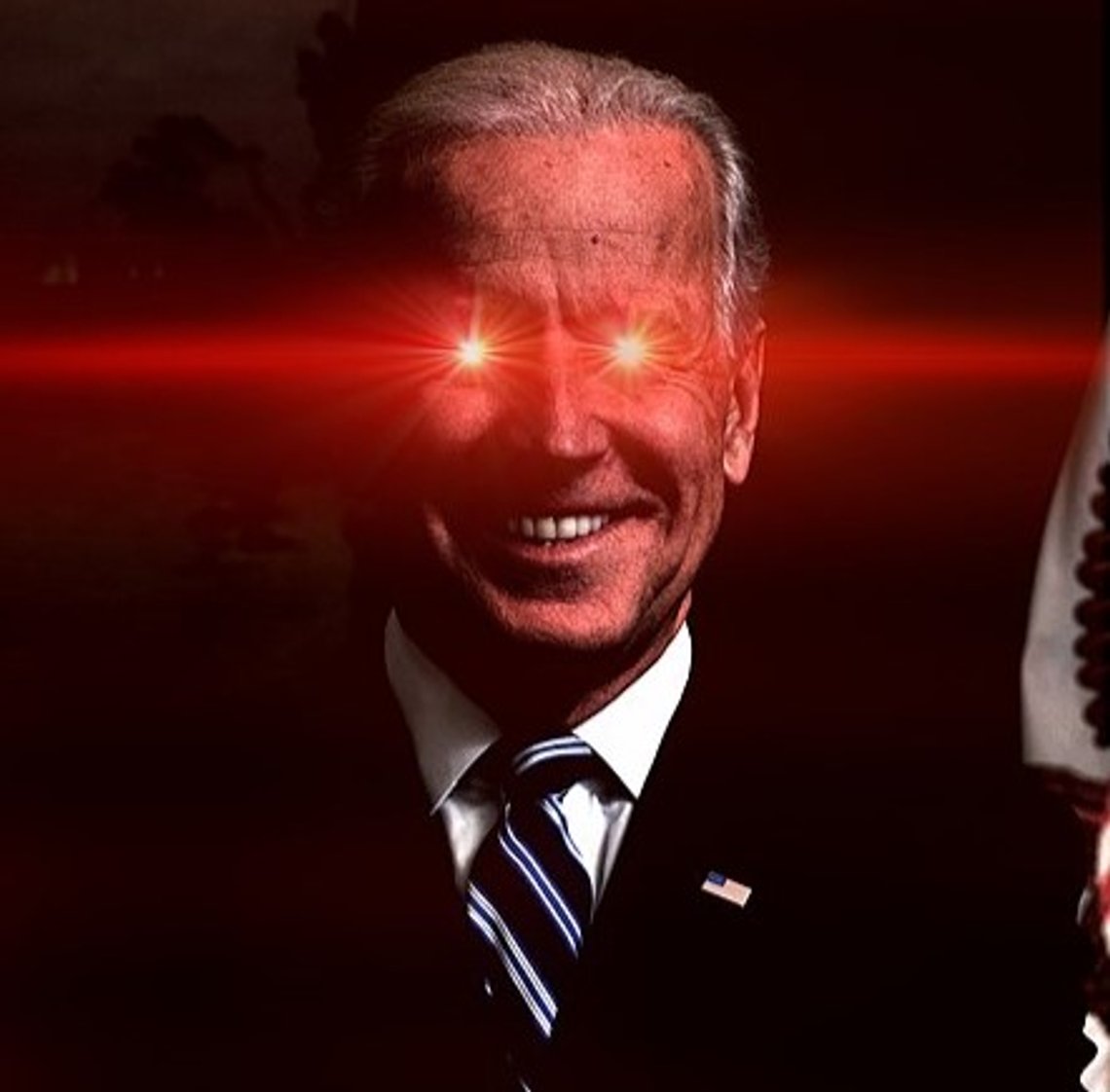 Joe Biden bruker "Dark Brandon" som logo for sin TikTok-konto. Example of the "Dark Brandon" internet meme, where an image of Joe Biden is increased in contrast and given glowing laser eyes. In February 2024 this image was posted to Twitter by the President of the United States. 29 January 2023. Foto: Wikimedia Commons. Joe Biden bruker "Dark Brandon" som logo for sin TikTok-konto. Example of the "Dark Brandon" internet meme, where an image of Joe Biden is increased in contrast and given glowing laser eyes. In February 2024 this image was posted to Twitter by the President of the United States. 29 January 2023. Foto: Wikimedia Commons.