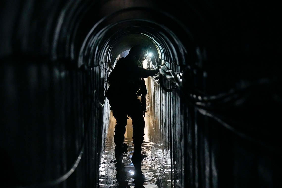 En av tunellene som terrororganisasjonen Hamas har brukt. Foto: AP/Ariel Schalit En av tunellene som terrororganisasjonen Hamas har brukt. Foto: AP/Ariel Schalit
