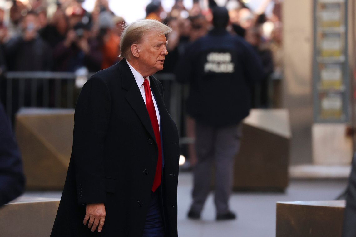 Former President Donald Trump departs 40 Wall Street after a news conference, Monday, March 25, 2024, in New York. A New York judge has scheduled an April 15 trial date in former President Donald Trump's hush money case. Judge Juan M. Merchan made the ruling Monday. (AP Photo/Yuki Iwamura) Former President Donald Trump departs 40 Wall Street after a news conference, Monday, March 25, 2024, in New York. A New York judge has scheduled an April 15 trial date in former President Donald Trump's hush money case. Judge Juan M. Merchan made the ruling Monday. (AP Photo/Yuki Iwamura)