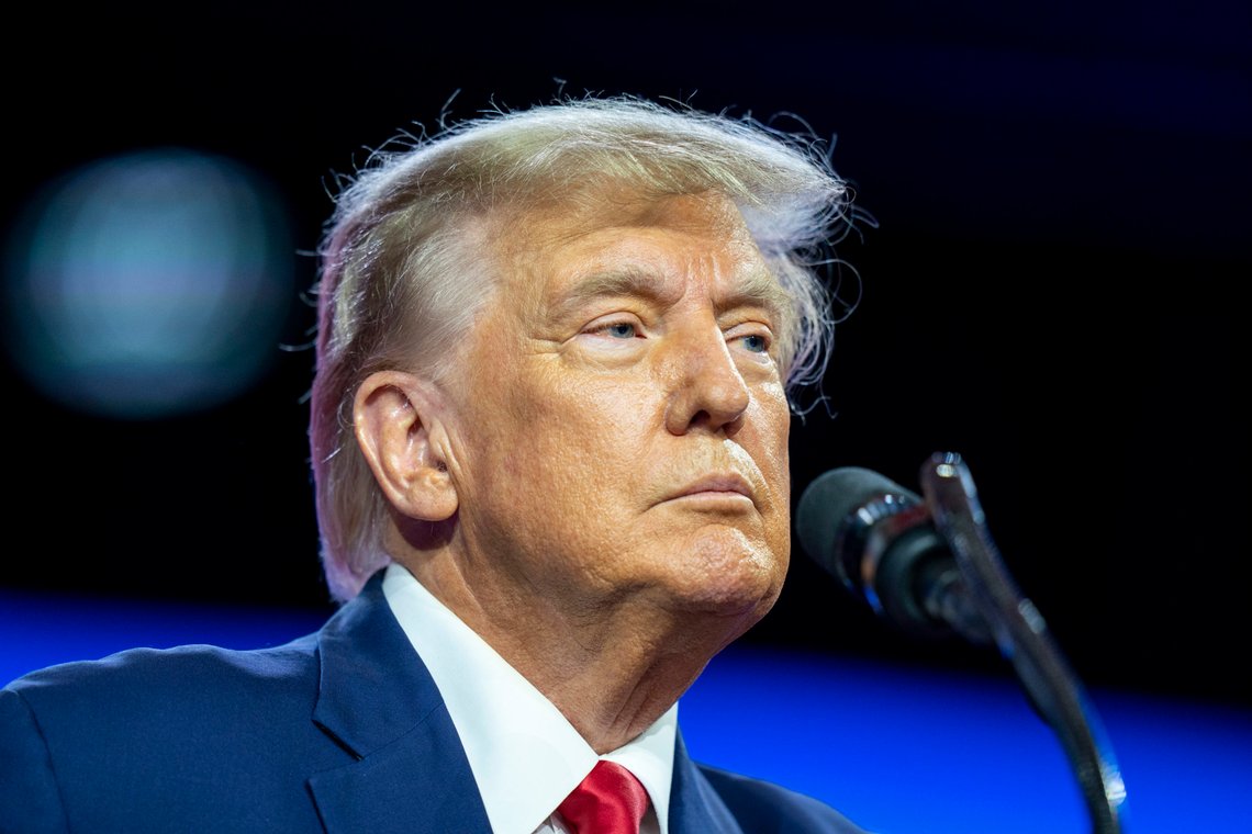 FILE - Former President Donald Trump speaks at the Conservative Political Action Conference, CPAC 2023, Saturday, March 4, 2023, at National Harbor in Oxon Hill, Md. Trump has been ordered to pay a six-figure legal bill to a company founded by a former British spy that he unsuccessfully sued for making what his lawyer called “shocking and scandalous" false claims that harmed his reputation, it was reported on Thursday, March 7, 2024. (AP Photo/Alex Brandon, File) FILE - Former President Donald Trump speaks at the Conservative Political Action Conference, CPAC 2023, Saturday, March 4, 2023, at National Harbor in Oxon Hill, Md. Trump has been ordered to pay a six-figure legal bill to a company founded by a former British spy that he unsuccessfully sued for making what his lawyer called “shocking and scandalous" false claims that harmed his reputation, it was reported on Thursday, March 7, 2024. (AP Photo/Alex Brandon, File)