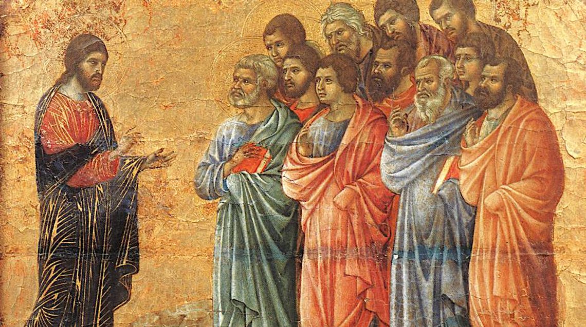 Duccio di Buoninsegna (1255–1319), «Jesu tilsynekomst i Galilea, Museo dell'Opera Metropolitana del Duomo, Siena. Duccio di Buoninsegna (1255–1319), «Jesu tilsynekomst i Galilea, Museo dell'Opera Metropolitana del Duomo, Siena.