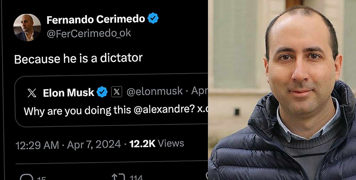 Fernando Cerimedo legger ikke fingrene mellom i innlegg på sosiale medier. (Foto: Facebook/skjermbilde fra X.) Fernando Cerimedo