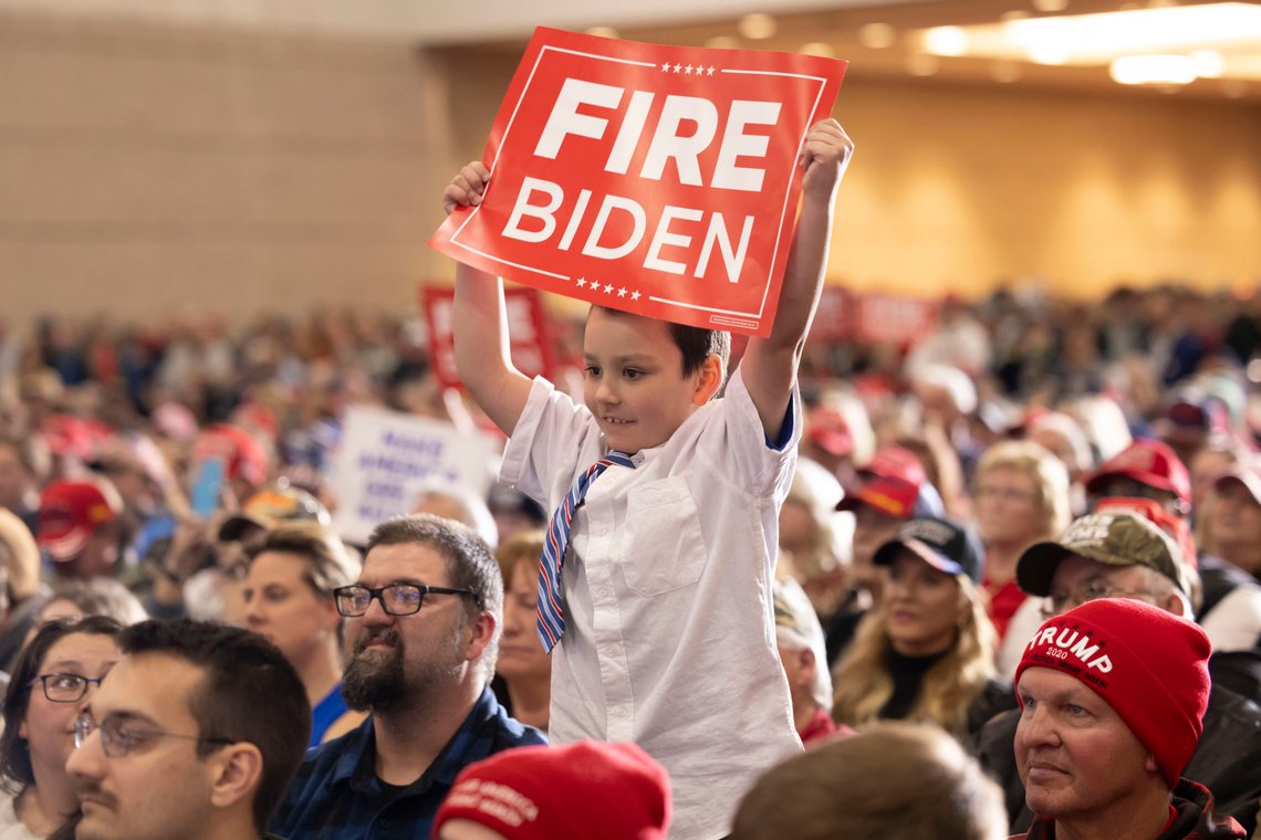 A young supporter holds a sign as Republican presidential candidate former President Donald Trump speaks, Tuesday, April 2, 2024, at a rally in Green Bay, Wis. (AP Photo/Mike Roemer) A young supporter holds a sign as Republican presidential candidate former President Donald Trump speaks, Tuesday, April 2, 2024, at a rally in Green Bay, Wis. (AP Photo/Mike Roemer)
