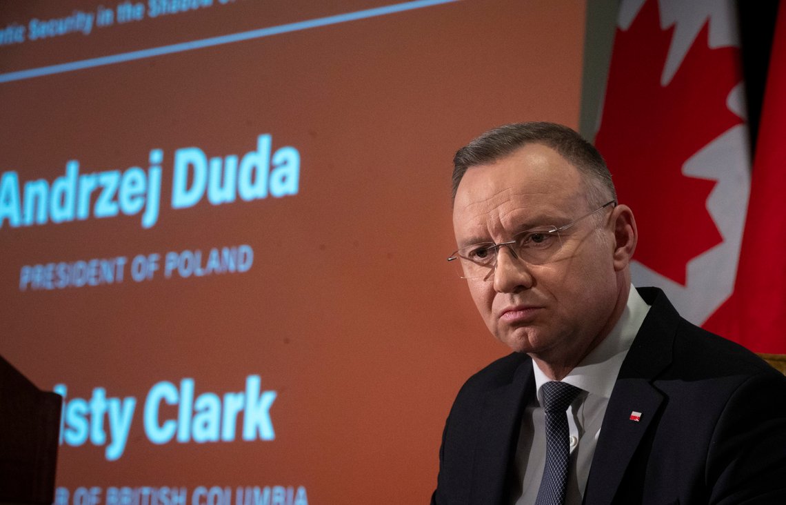 Polens president Andzrej Duda sier Polen er klar til å ta imot atomvåpen fra USA og at samtaler om det «har pågått en tid». Foto: Tijana Martin / The Canadian Press / AP Polens president Andzrej Duda sier Polen er klar til å ta imot atomvåpen fra USA og at samtaler om det «har pågått en tid». Foto: Tijana Martin / The Canadian Press / AP