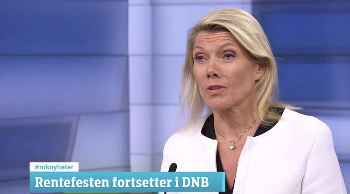 Kjerstin Braathen er konsernsjef i DNB. Men hun er smart nok til å ha lån i andre banker. Stillbilde NRK Kjerstin Braathen er konsernsjef i DNB. Men hun er smart nok til å ha lån i andre banker. Stillbilde NRK