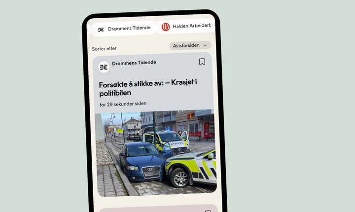 Skjermbilde fra ALT-appen fra Amedia