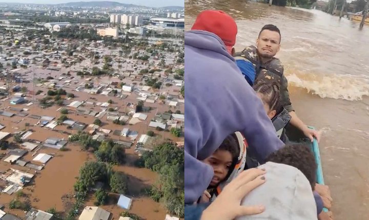 Bilder fra flom i Porto Alegre i Brasil.