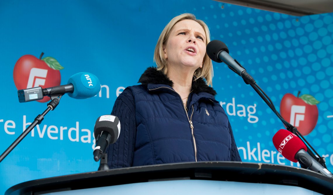Frp og Sylvi Listhaug var i Drammen 1 mai.
Foto: Terje Pedersen / NTB Frp og Sylvi Listhaug var i Drammen 1 mai.
Foto: Terje Pedersen / NTB