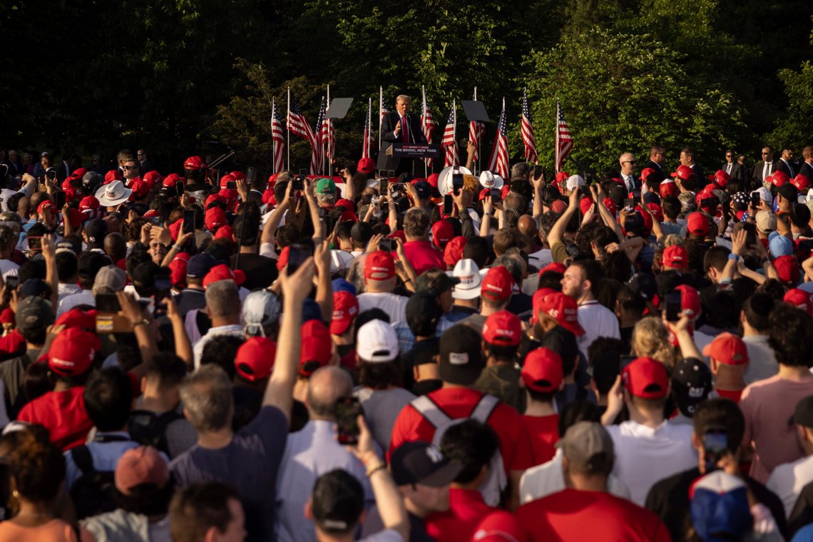 Republican presidential candidate former President Donald Trump speaks during a campaign rally in the south Bronx, Thursday, May. 23, 2024, in New York. (AP Photo/Yuki Iwamura) Republican presidential candidate former President Donald Trump speaks during a campaign rally in the south Bronx, Thursday, May. 23, 2024, in New York. (AP Photo/Yuki Iwamura)