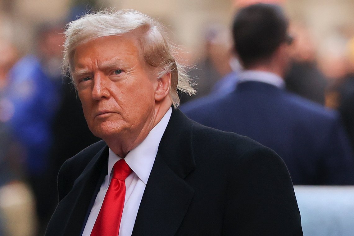 Former President Donald Trump arrives for a press conference at 40 Wall Street after a pre-trial hearing at Manhattan criminal court, Monday, March 25, 2024, in New York. A New York judge has scheduled an April 15 trial date in former President Donald Trump's hush money case. Judge Juan M. Merchan made the ruling Monday. (AP Photo/Yuki Iwamura) Former President Donald Trump arrives for a press conference at 40 Wall Street after a pre-trial hearing at Manhattan criminal court, Monday, March 25, 2024, in New York. A New York judge has scheduled an April 15 trial date in former President Donald Trump's hush money case. Judge Juan M. Merchan made the ruling Monday. (AP Photo/Yuki Iwamura)