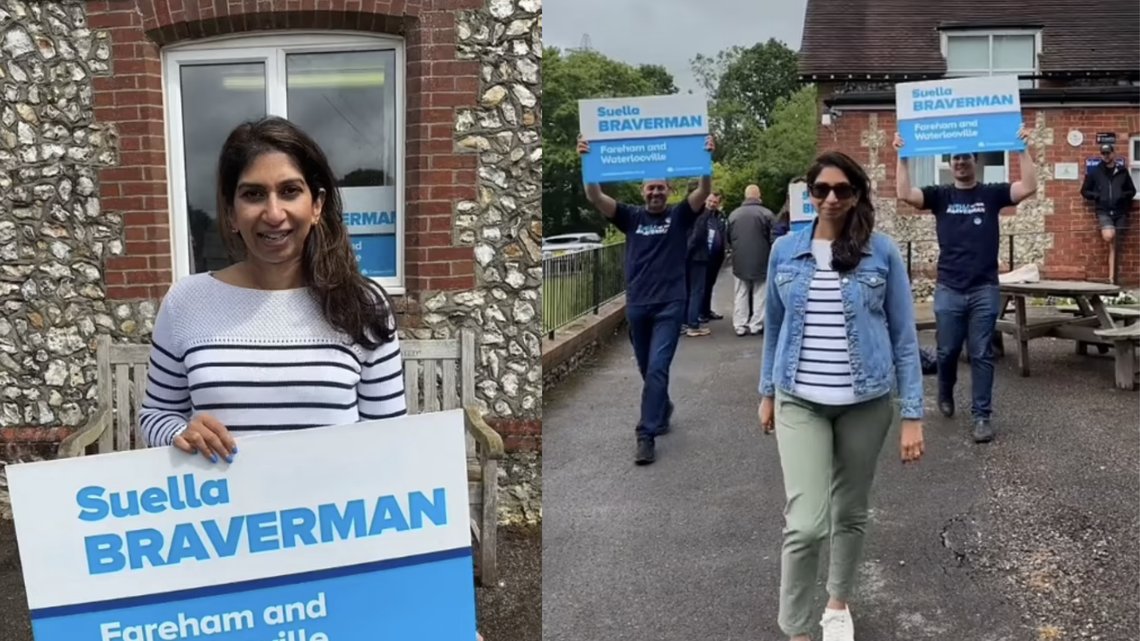 Suella Braverman bruker blant annet TikTok i sin valgkamp. Foto: TikTok/ Suellab Suella Braverman bruker blant annet TikTok i sin valgkamp. Foto: TikTok/ Suellab