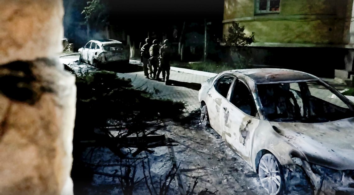 In this photo taken from video released by the National Antiterrorism Committee on Monday, June 24, 2024, FSB officers conduct a counter-terrorist operation in republic of Dagestan, Russia. Multiple police officers and several civilians, including an Orthodox priest, were killed by armed militants in Russia's southern republic of Dagestan on Sunday, its governor Sergei Melikov said in a video statement early Monday. (The National Antiterrorism Committee via AP) In this photo taken from video released by the National Antiterrorism Committee on Monday, June 24, 2024, FSB officers conduct a counter-terrorist operation in republic of Dagestan, Russia. Multiple police officers and several civilians, including an Orthodox priest, were killed by armed militants in Russia's southern republic of Dagestan on Sunday, its governor Sergei Melikov said in a video statement early Monday. (The National Antiterrorism Committee via AP)