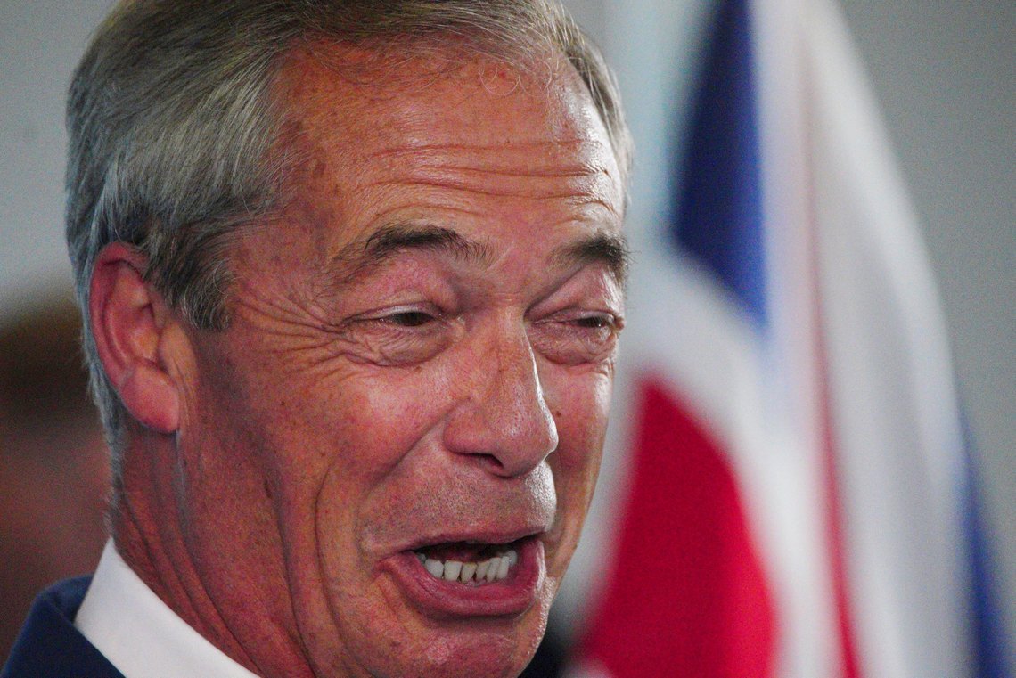 Britain's Reform UK leader Nigel Farage launches 'Our Contract with You', in Merthyr Tydfil, Wales, Monday June 17, 2024 while on the General Election campaign trail. (Ben Birchall/PA via AP) Britain's Reform UK leader Nigel Farage launches 'Our Contract with You', in Merthyr Tydfil, Wales, Monday June 17, 2024 while on the General Election campaign trail. (Ben Birchall/PA via AP)