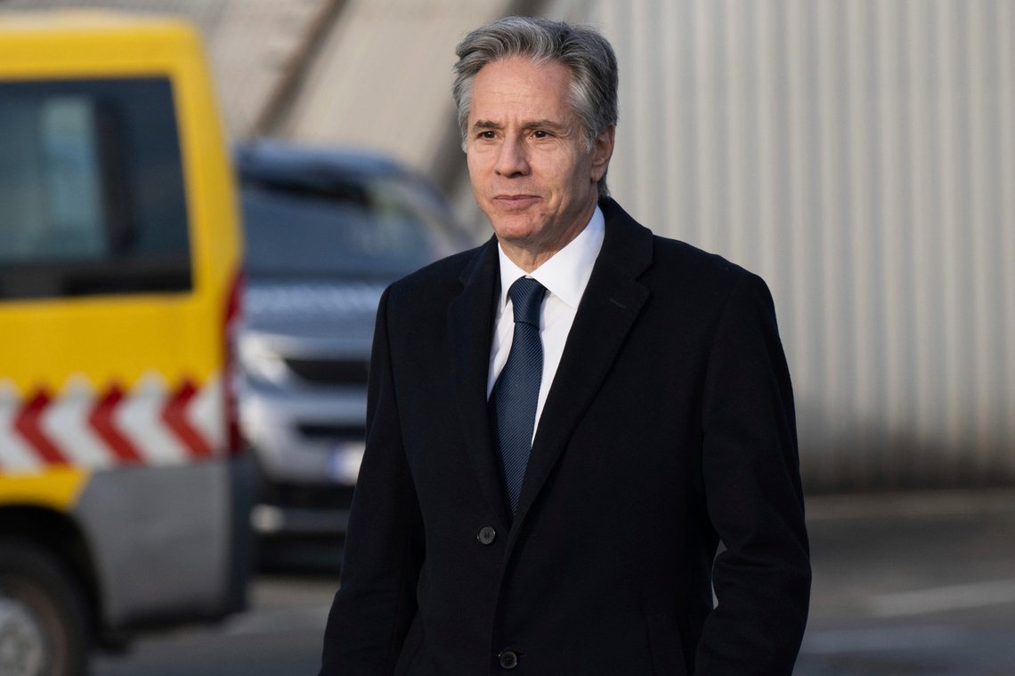 FILE - Secretary of State Antony Blinken walks to board his airplane in Brussels, Belgium, Nov. 29, 2023. Blinken is returning to the Middle East Monday, June 10, 2024, as a proposed Israel-Hamas cease-fire deal hangs in the balance following the dramatic rescue of four Israeli hostages held in Gaza in a major military raid. He will meet with Egyptian President Abdel Fattah el-Sissi in Cairo first before traveling on to Israel, Jordan and Qatar. (Saul Loeb/Pool Photo via AP, File) FILE - Secretary of State Antony Blinken walks to board his airplane in Brussels, Belgium, Nov. 29, 2023. Blinken is returning to the Middle East Monday, June 10, 2024, as a proposed Israel-Hamas cease-fire deal hangs in the balance following the dramatic rescue of four Israeli hostages held in Gaza in a major military raid. He will meet with Egyptian President Abdel Fattah el-Sissi in Cairo first before traveling on to Israel, Jordan and Qatar. (Saul Loeb/Pool Photo via AP, File)