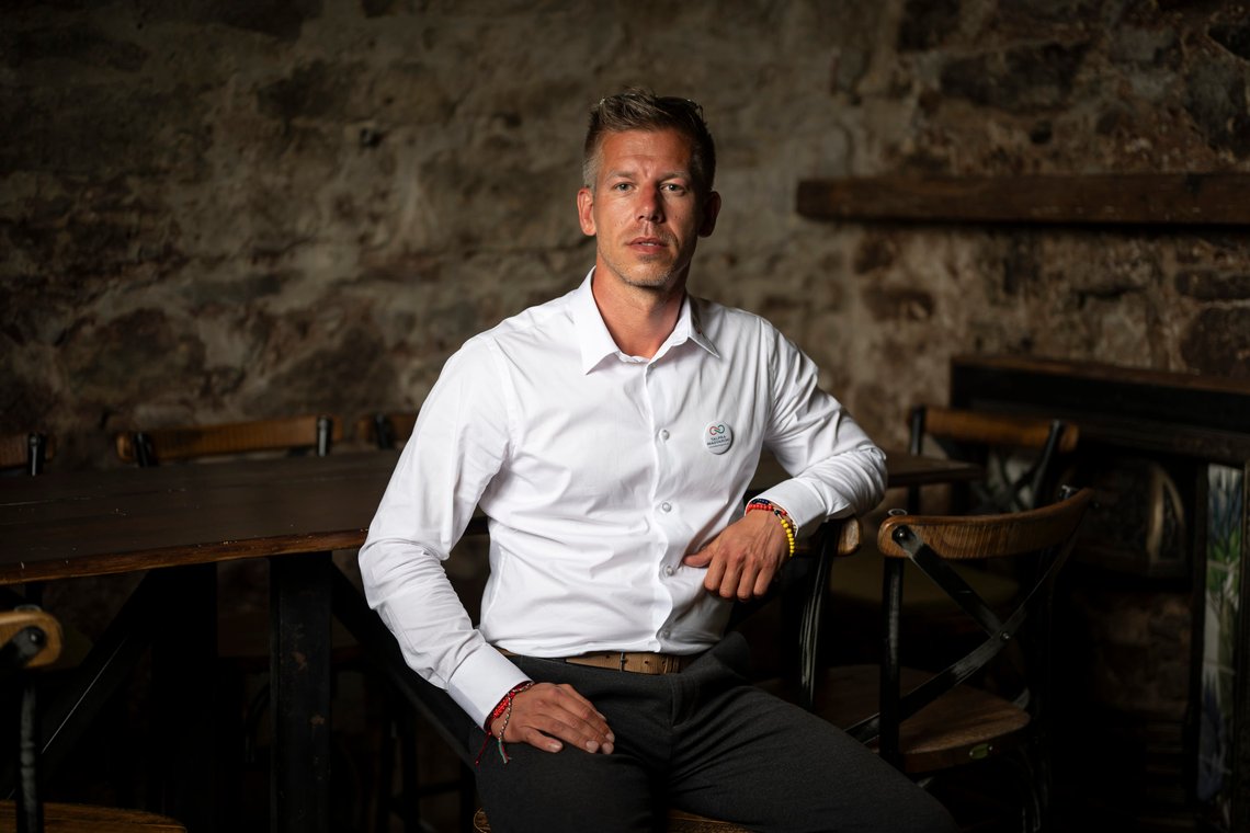 Péter Magyar, a former Fidesz insider that broke ranks with the party in February, poses for a portrait after an interview with The Associated Press in Vac, Hungary, on May 18, 2024. Magyar, 43, seized on growing disenchantment with the populist Prime Minister Viktor Orbán, building a political movement that in only a matter of weeks looks poised to become Hungary's largest opposition force. (AP Photo/Denes Erdos) Péter Magyar, a former Fidesz insider that broke ranks with the party in February, poses for a portrait after an interview with The Associated Press in Vac, Hungary, on May 18, 2024. Magyar, 43, seized on growing disenchantment with the populist Prime Minister Viktor Orbán, building a political movement that in only a matter of weeks looks poised to become Hungary's largest opposition force. (AP Photo/Denes Erdos)