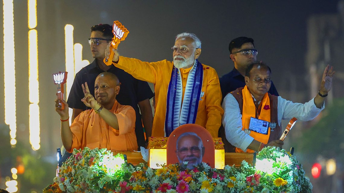 Narendra Modi under valgkampen i delstaten Uttar Pradesh. Foto: Bharatiya Janata Party, Wikimedia Commons Narendra Modi under valgkampen i delstaten Uttar Pradesh. Foto: Bharatiya Janata Party, Wikimedia Commons