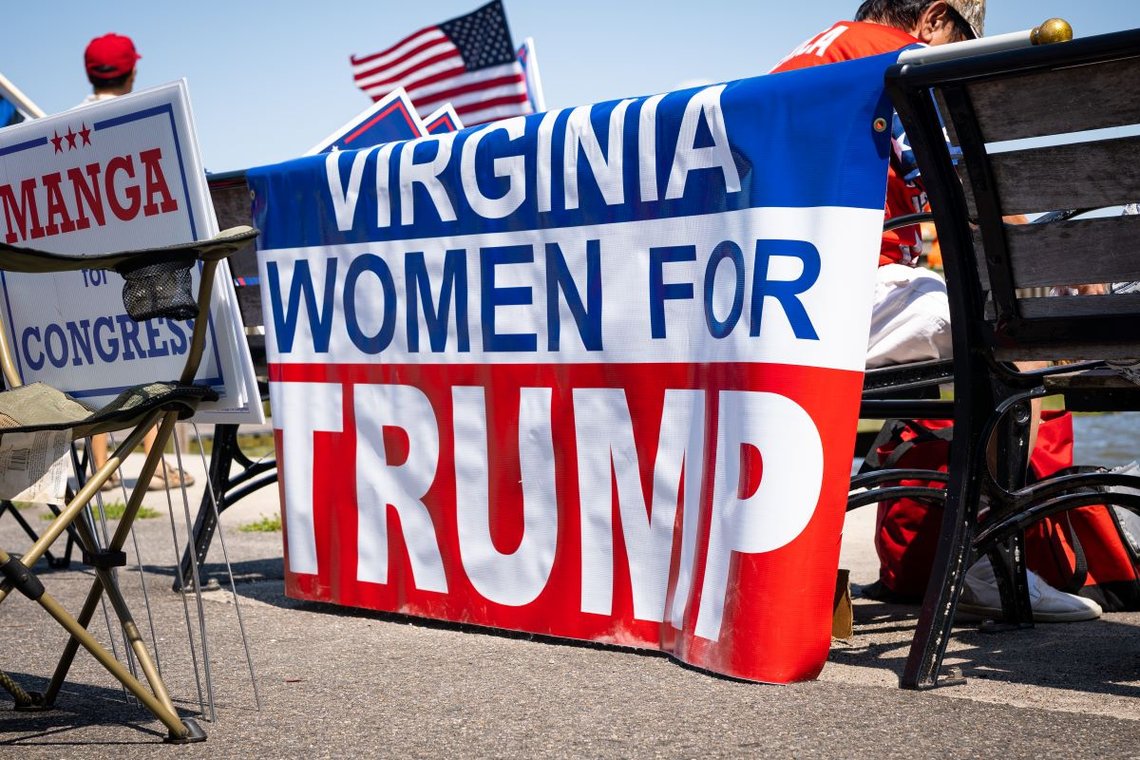 Alexandria, Virginia/USA- September 6th, 2020: A Virginia Women For Trump sign. Photo: Eli Wilson, United States. Alexandria, Virginia/USA- September 6th, 2020: A Virginia Women For Trump sign. Photo: Eli Wilson, United States.