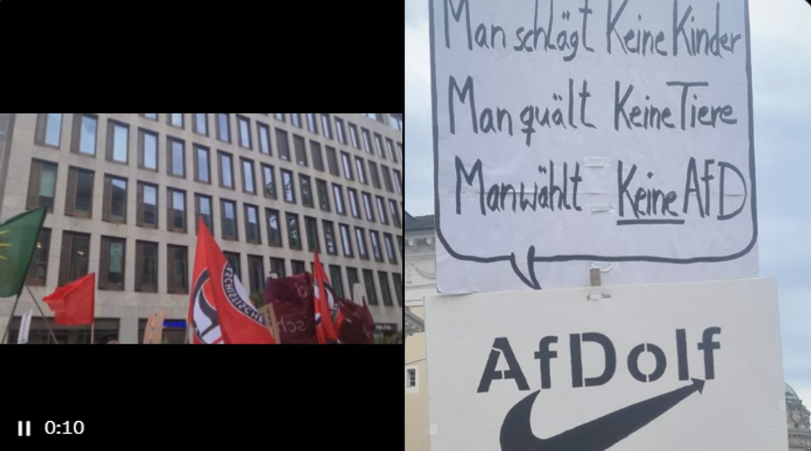 Antifa sies å stå bak nok en angrep mot AfD-politikere. De var i det minste til stede i Karlsruhe i dag, hvor voldsepisoden skjedde. Stillbilde video/ X Antifa sies å stå bak nok en angrep mot AfD-politikere. De var i det minste til stede i Karlsruhe i dag, hvor voldsepisoden skjedde. Stillbilde video/ X