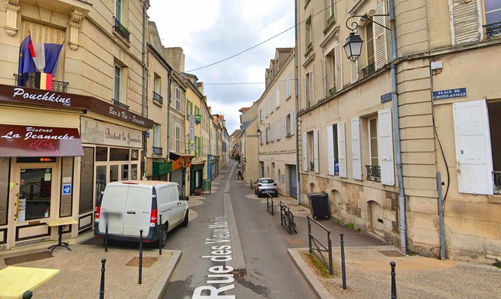 Rue des Vieux Moulins i Meaux, Seine-et-Marne, Frankrike