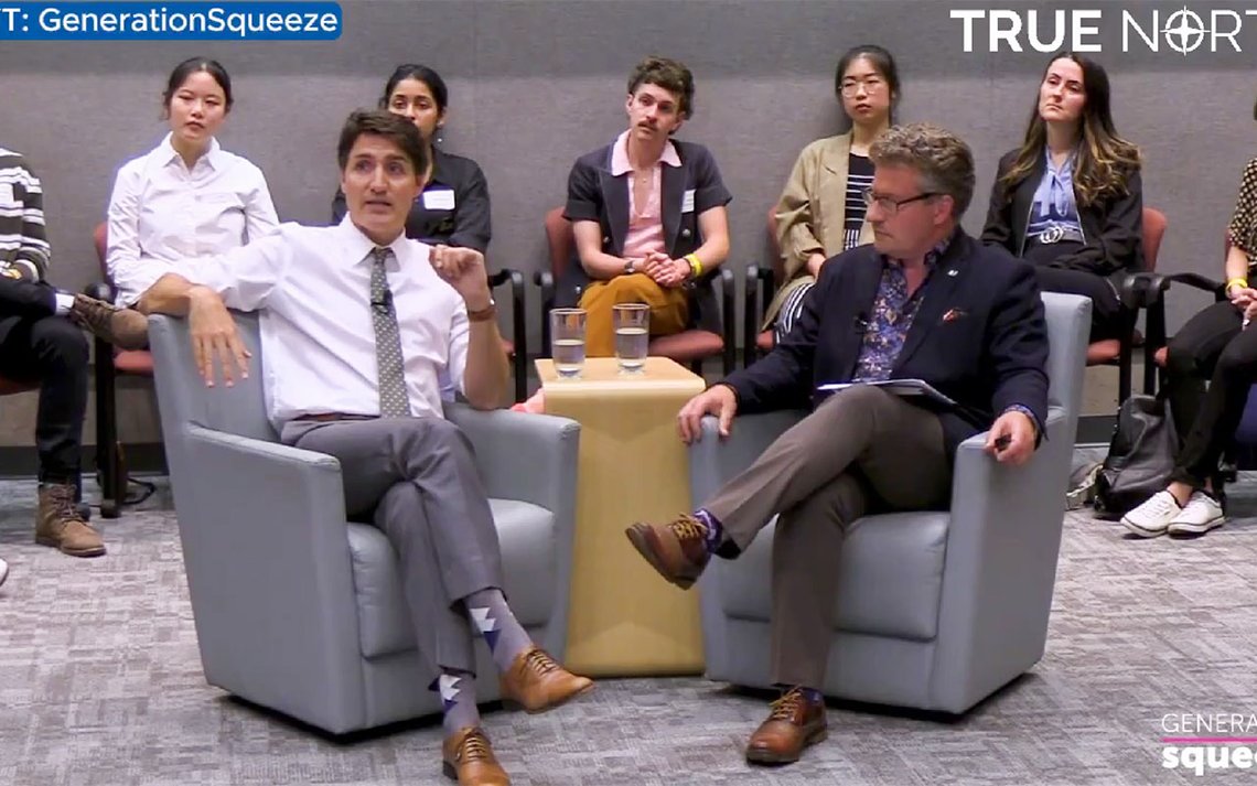 Trudeau i møte med Generation Squeeze. Skjermklipp fra Twitter Trudeau i møte med Generation Squeeze. Skjermklipp fra Twitter