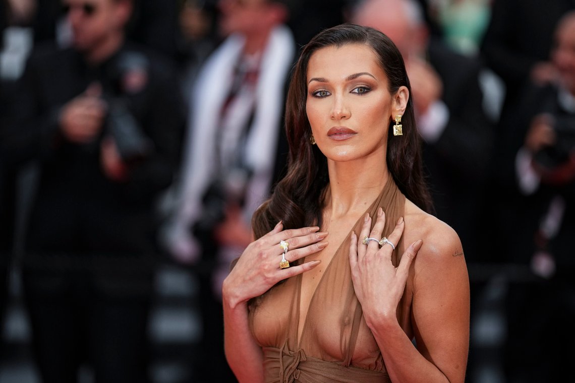 EDS NOTE: NUDITY - Bella Hadid poses for photographers upon arrival at the premiere of the film 'The Apprentice' at the 77th international film festival, Cannes, southern France, Monday, May 20, 2024. (Photo by Daniel Cole/Invision/AP) EDS NOTE: NUDITY - Bella Hadid poses for photographers upon arrival at the premiere of the film 'The Apprentice' at the 77th international film festival, Cannes, southern France, Monday, May 20, 2024. (Photo by Daniel Cole/Invision/AP)