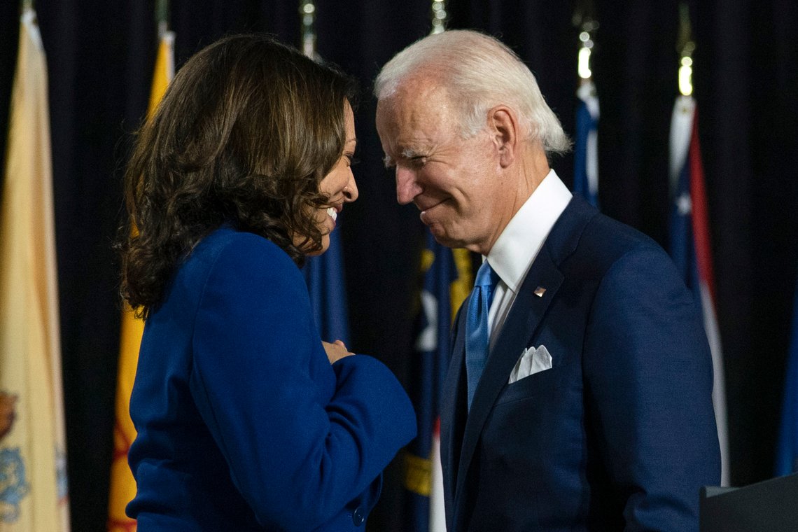 FILE - Democratic presidential candidate former Vice President Joe Biden and his running mate Sen. Kamala Harris, D-Calif., pass each other as Harris moves to the podium to speak during a campaign event in Wilmington, Del., Aug. 12, 2020. She’s already broken barriers, and now Vice President Harris could soon become the first Black woman to head a major party's presidential ticket after President Joe Biden’s ended his reelection bid. The 59-year-old Harris was endorsed by Biden on Sunday, July 21, after he stepped aside amid widespread concerns about the viability of his candidacy. (AP Photo/Carolyn Kaster, File) FILE - Democratic presidential candidate former Vice President Joe Biden and his running mate Sen. Kamala Harris, D-Calif., pass each other as Harris moves to the podium to speak during a campaign event in Wilmington, Del., Aug. 12, 2020. She’s already broken barriers, and now Vice President Harris could soon become the first Black woman to head a major party's presidential ticket after President Joe Biden’s ended his reelection bid. The 59-year-old Harris was endorsed by Biden on Sunday, July 21, after he stepped aside amid widespread concerns about the viability of his candidacy. (AP Photo/Carolyn Kaster, File)