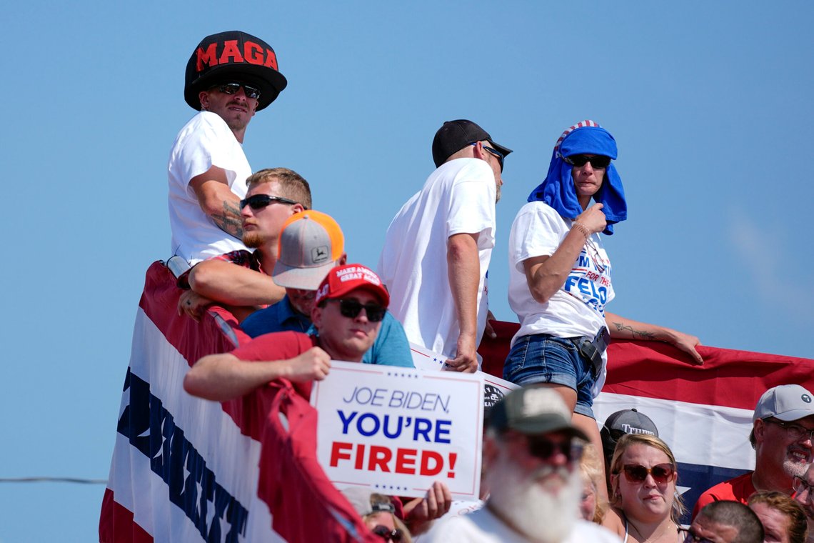 Supporters arrive before Republican presidential candidate former President Donald Trump speaks during a campaign rally, Saturday, July 13, 2024, in Butler, Pa. (AP Photo/Evan Vucci) Supporters arrive before Republican presidential candidate former President Donald Trump speaks during a campaign rally, Saturday, July 13, 2024, in Butler, Pa. (AP Photo/Evan Vucci)