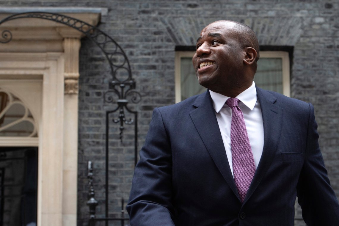 Incoming Secretary of State for Foreign, Commonwealth and Development Affairs David Lammy leaves Downing Street in London, Friday, July 5, 2024. Britain's Labour Party swept to power Friday after more than a decade in opposition, as a jaded electorate handed the party a landslide victory, but also a mammoth task of reinvigorating a stagnant economy and dispirited nation. (AP Photo/Thomas Krych) Incoming Secretary of State for Foreign, Commonwealth and Development Affairs David Lammy leaves Downing Street in London, Friday, July 5, 2024. Britain's Labour Party swept to power Friday after more than a decade in opposition, as a jaded electorate handed the party a landslide victory, but also a mammoth task of reinvigorating a stagnant economy and dispirited nation. (AP Photo/Thomas Krych)