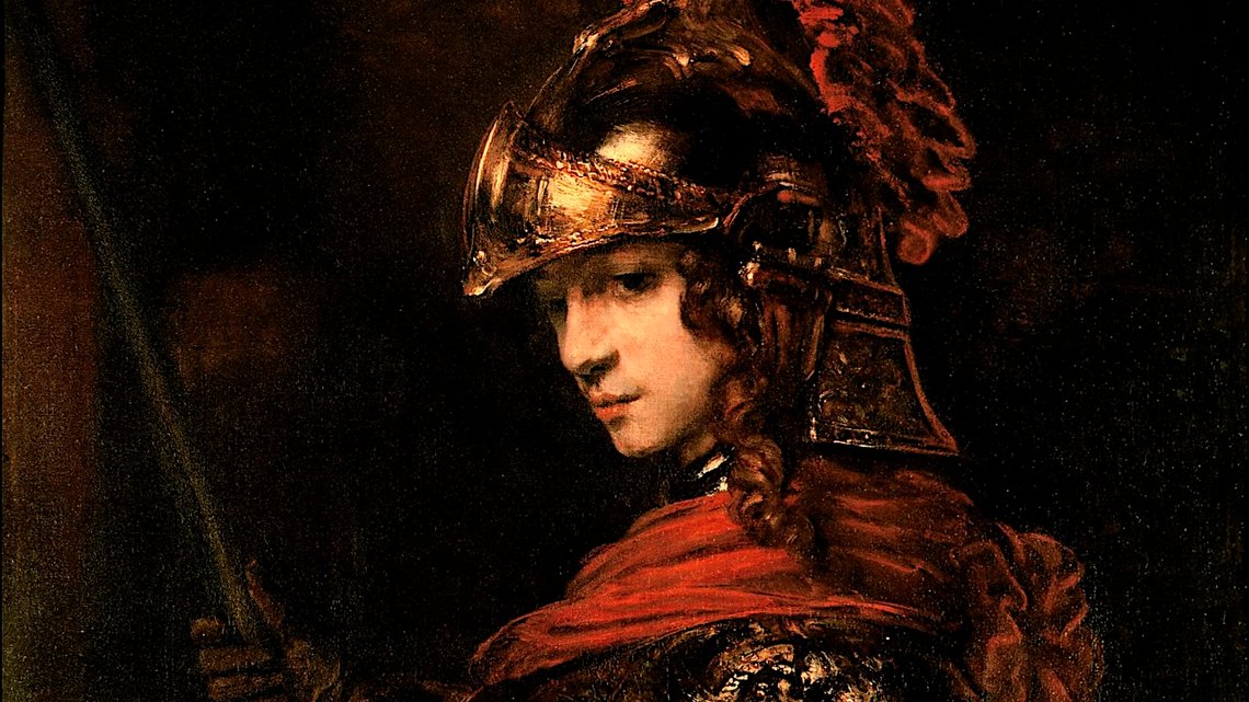 Rembrandt (1606–1669), «Pallas Athene», Gulbenkian-museet, Lisboa. Rembrandt (1606–1669), «Pallas Athene», Gulbenkian-museet, Lisboa.