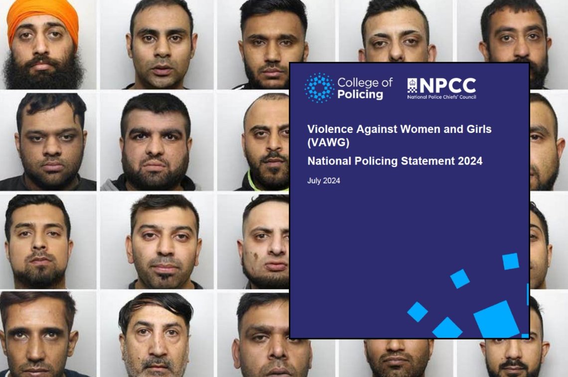 Ny rapport viser en voldsom vekst i voldtekt og seksuelle overgrep mot kvinner og jenter. Bildet av de tiltalte er fra grooming-skandalen i Huddersfield. Ny rapport viser en voldsom vekst i voldtekt og seksuelle overgrep mot kvinner og jenter. Bildet av de tiltalte er fra grooming-skandalen i Huddersfield.