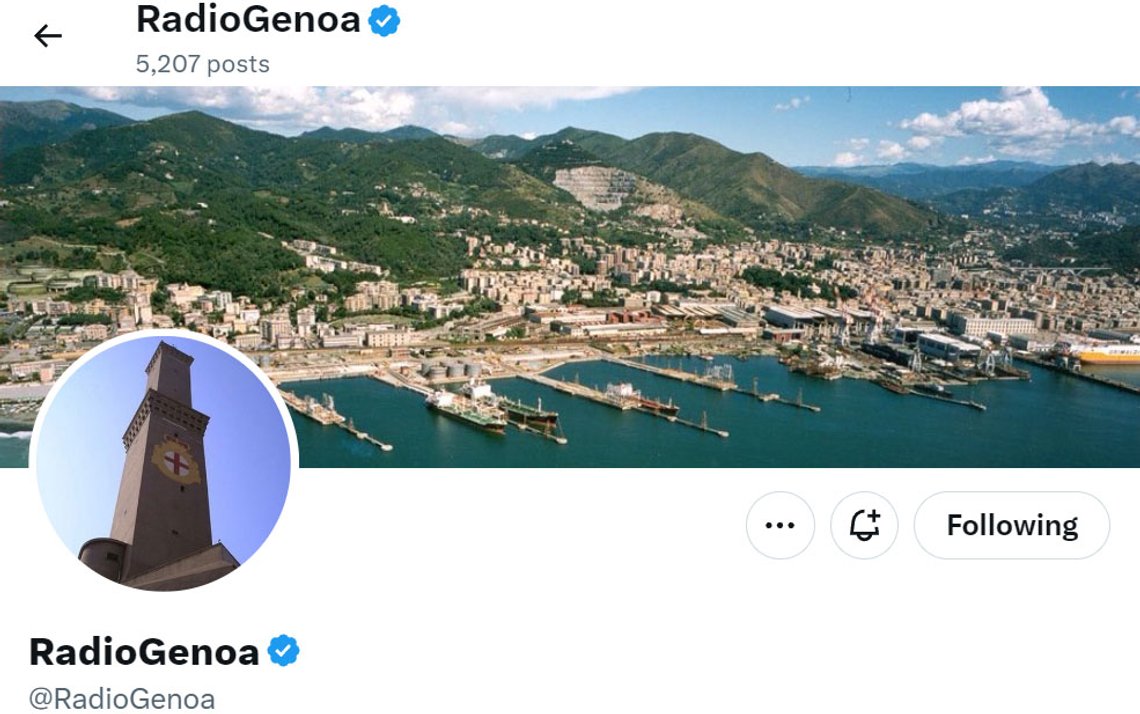 Fra Radio Genoas X-konto Fra Radio Genoas X-konto