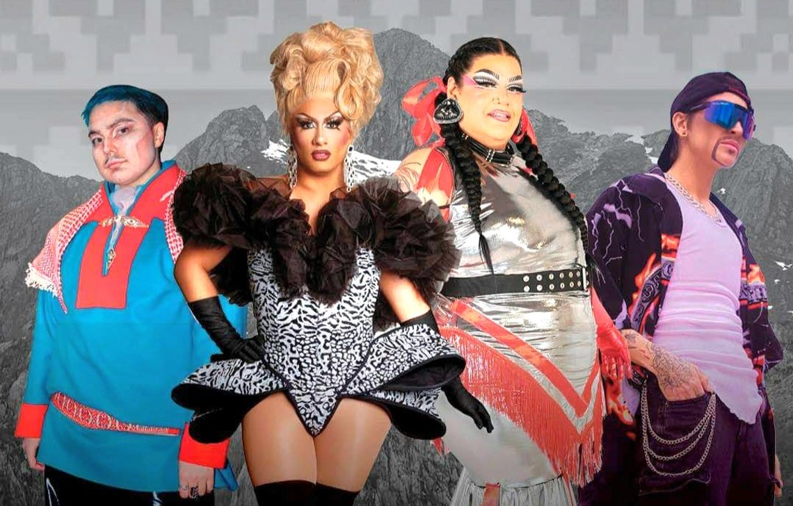 Riddu Riddu 2024 satser på skeive urfolk, og bildet er fra bestillingsverket Indigenous Drag Excellence. Skjermdump. Riddu Riddu 2024 satser på skeive urfolk, og bildet er fra bestillingsverket Indigenous Drag Excellence. Skjermdump.