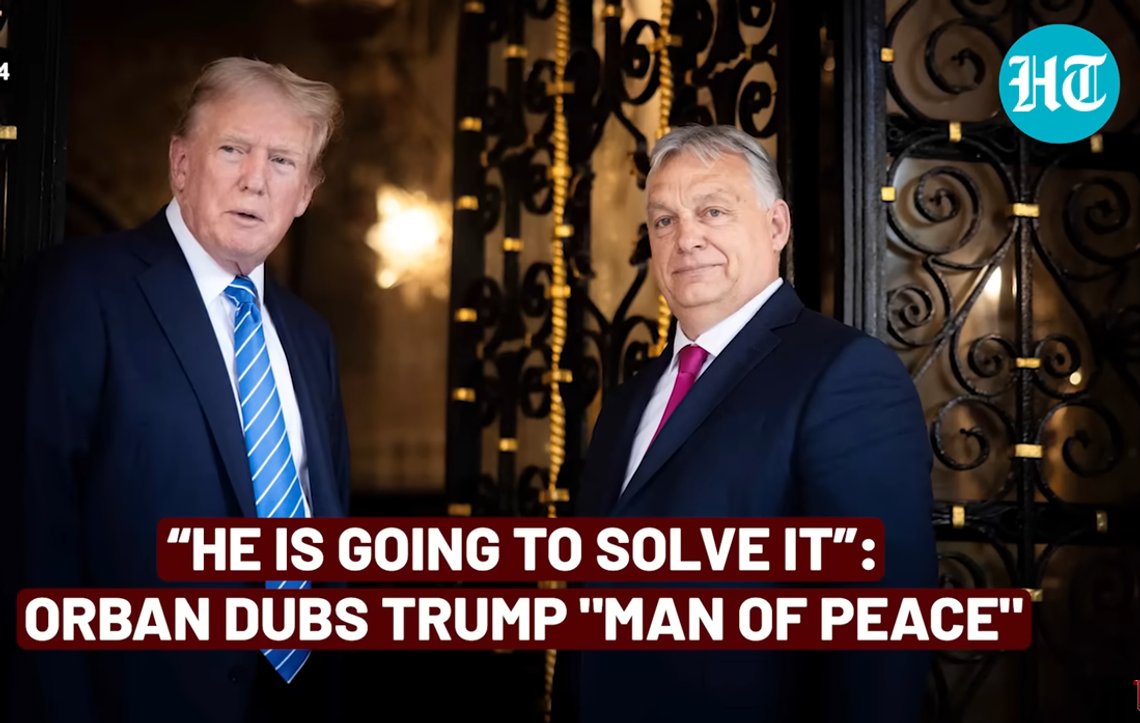 Foto: Skjermbilde, Hindustan Time. - Victor Orban møter Trump: Han kommer til å løse krigen i Ukraina. Foto: Skjermbilde, Hindustan Time. - Victor Orban møter Trump: Han kommer til å løse krigen i Ukraina.
