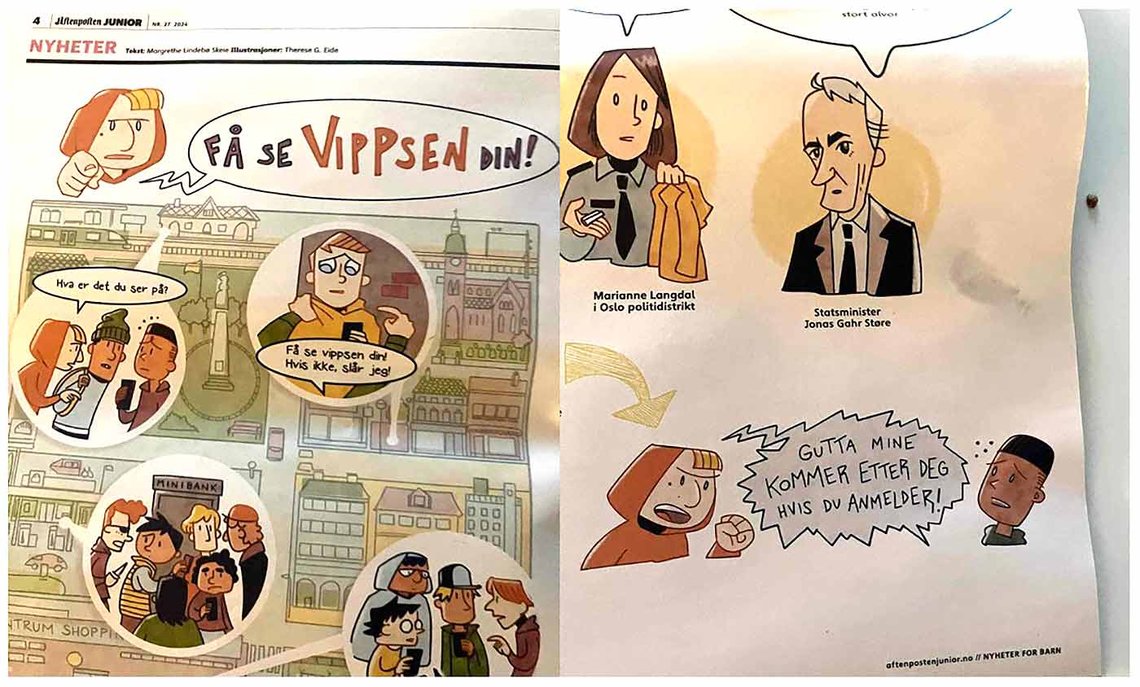 Aftenposten Junior snur ting helt på hodet. Statsminister Støre følger saken nøye, øverst t.h. (Foto: Simen Sandelien/Facebook) Aftenposten Junior snur ting helt på hodet. Statsminister Støre følger saken nøye, øverst t.h. (Foto: Simen Sandelien/Facebook)