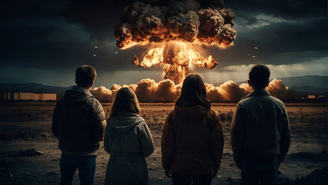 Frykten for en atomkrig vokser. NB: Bildet er AI-generert, siden atomvåpen ikke er brukt mot bebodde strøk siden Nagasaki i august 1945. Pixabay Frykten for en atomkrig vokser. NB: Bildet er AI-generert, siden atomvåpen ikke er brukt mot bebodde strøk siden Nagasaki i august 1945. Pixabay