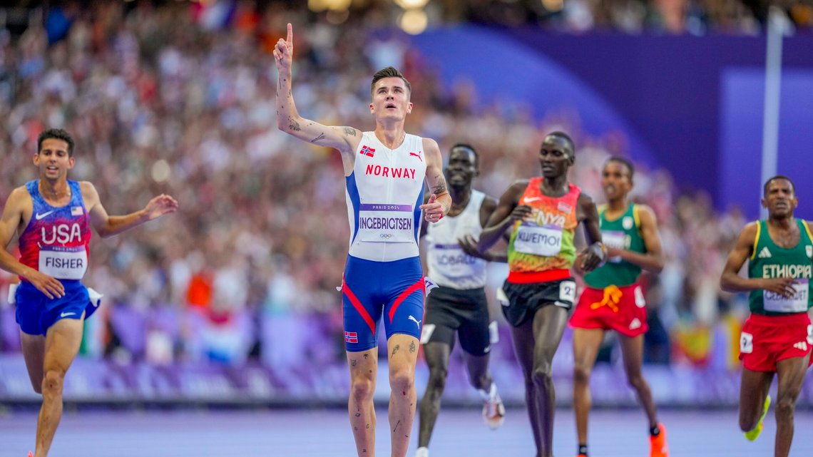 Jakob Asserson Ingebrigtsen vant OL-gull på 5000 meter. Foto: Beate Oma Dahle / NTB Jakob Asserson Ingebrigtsen vant OL-gull på 5000 meter. Foto: Beate Oma Dahle / NTB