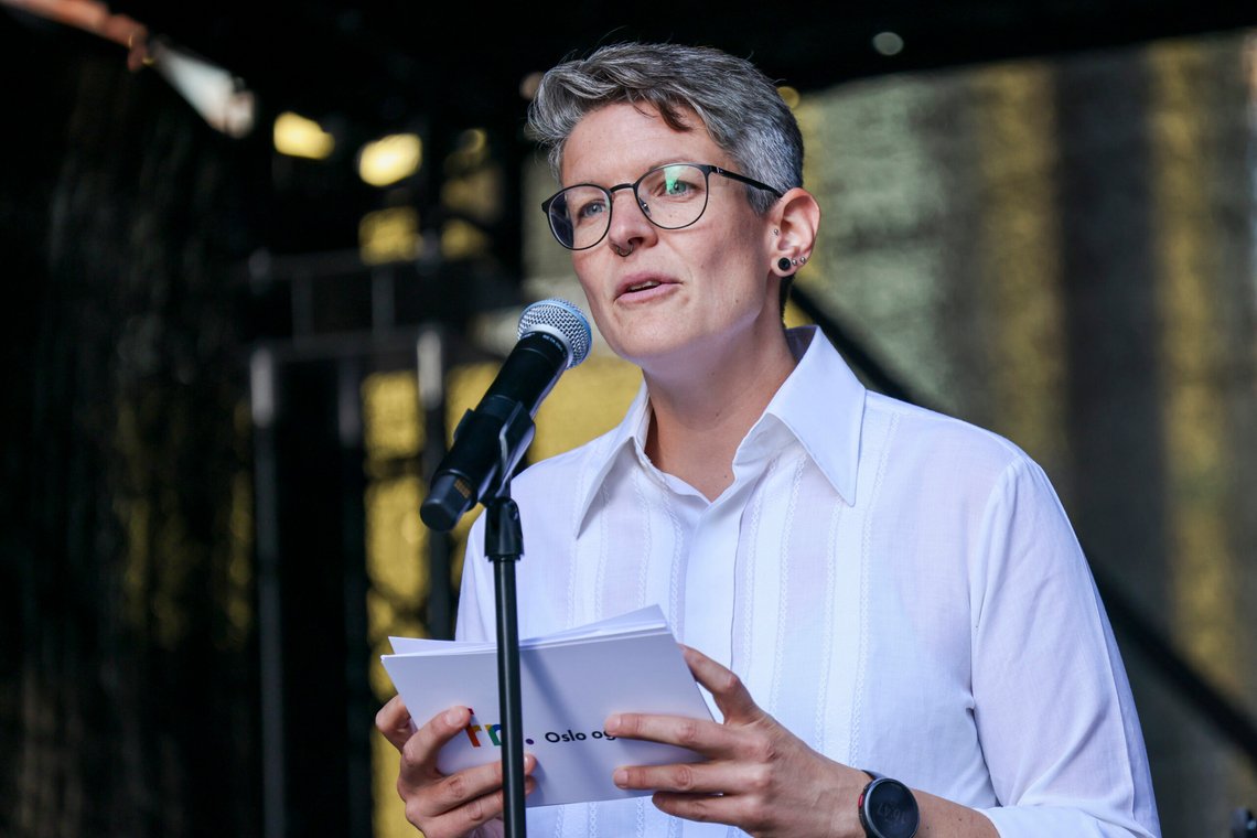 Styreleder i FRI Oslo og Viken, Marianne Gulli, under minnemarkeringen for terrorangrepet 25. juni 2022 i Oslo i juni 2024. Foto: Geir Olsen, NTB. Styreleder i FRI Oslo og Viken, Marianne Gulli, under minnemarkeringen for terrorangrepet 25. juni 2022 i Oslo i juni 2024. Foto: Geir Olsen, NTB.